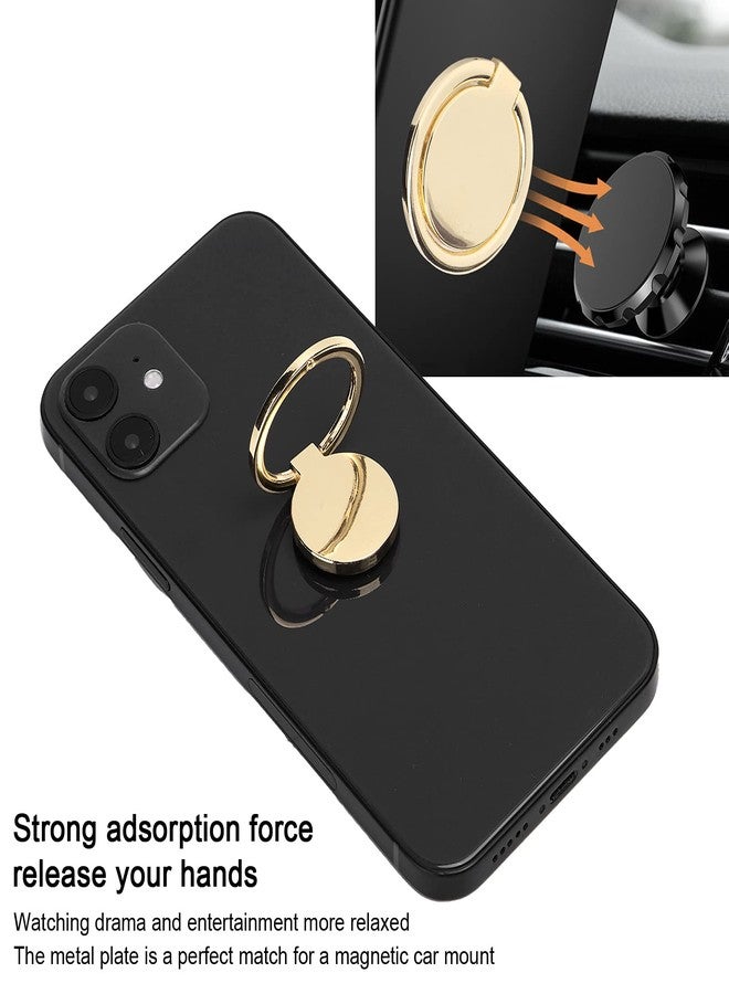 Zopsc Cell Phone Ring Holder, 360 Degree Rotation Finger Ring Kickstand Metal Phone Grip for Magnetic Car Mount Compatible with Most of Phones, Tablets and Case (Gold) - Image 2