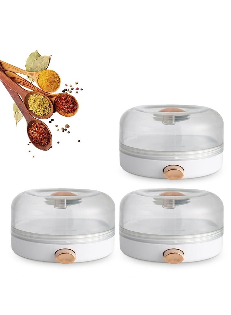 Magnetic Spice Tins 3 Pcs Stainless Steel Jars Storage Containers, Wall Mounted Seasoning Box Punch-Free Organizer, Space Saving Organization (White) - Image 1