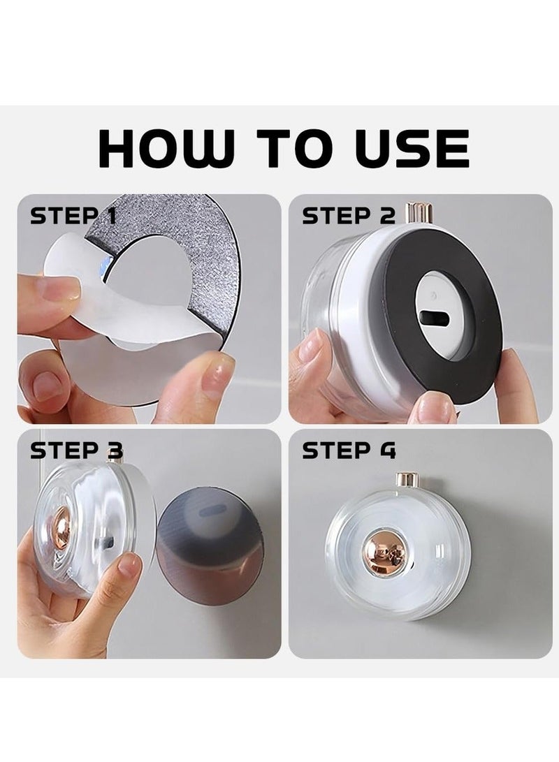 Magnetic Spice Tins 3 Pcs Stainless Steel Jars Storage Containers, Wall Mounted Seasoning Box Punch-Free Organizer, Space Saving Organization (White) - Image 3