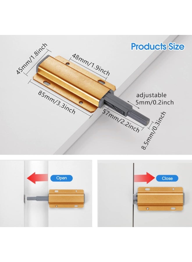 3 Pack Of Magnetic Push Locks Suitable For Cabinet Doors, Push Open Door Latches, Heavy-Duty Cabinet Magnets Suitable For Cabinet Drawer Doors, Press Type Cabinet Hardware,Gold - Image 4
