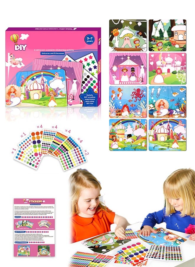 Lemon Sticker Book Kit for Kids, Unique Sticker Activity with DIY Craft Kits, Arts and Crafts for Kids Featuring Unicorns and Princesses, Crafts for Kids Ages 3-7, Toddler Sticker Paper Girl Gifts - Image 1