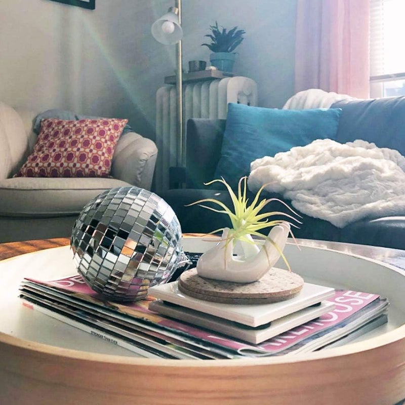 Dahey Air Plant Holder Cute Ceramic Mini Hand Shape Stand Airplants Tillandsia Small Container Pot Plant Decorative Home Decor for Desk Table Shelf,White,1 Pack - Image 4