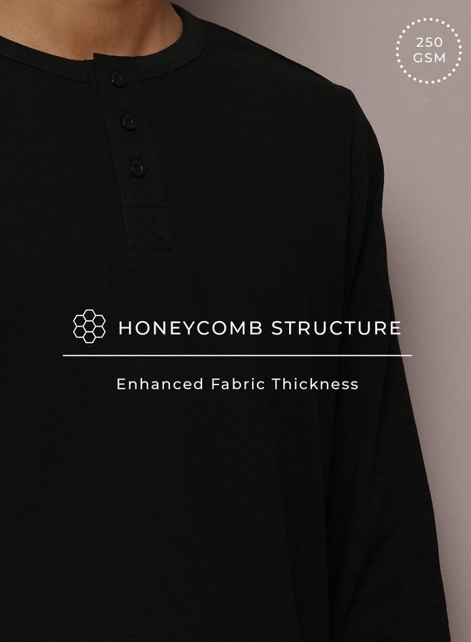 Dillinger Men Regular Fit Pique Fabric Henley T-Shirt - Image 5