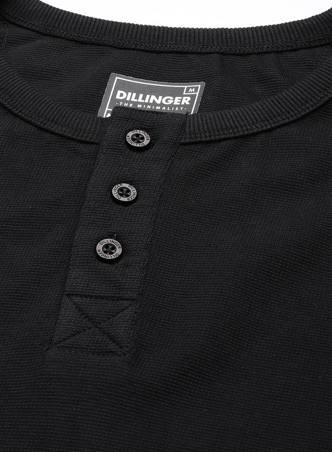 Dillinger Men Regular Fit Pique Fabric Henley T-Shirt - Image 2
