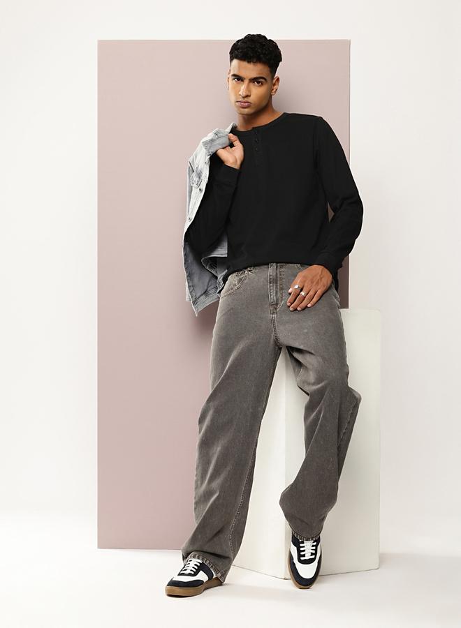 Dillinger Men Regular Fit Pique Fabric Henley T-Shirt - Image 4