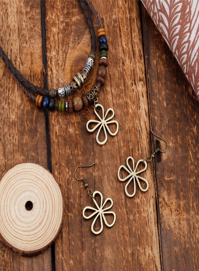 Pmeixcy 3PCS Boho Jewelry Set for Women - Wooden Bead Necklace and Earring Set, Lightweight Hippie Jewelry for Everyday Wear, Music Festivals & Gifts, Multi-Color Bohemian Accessories - Image 4