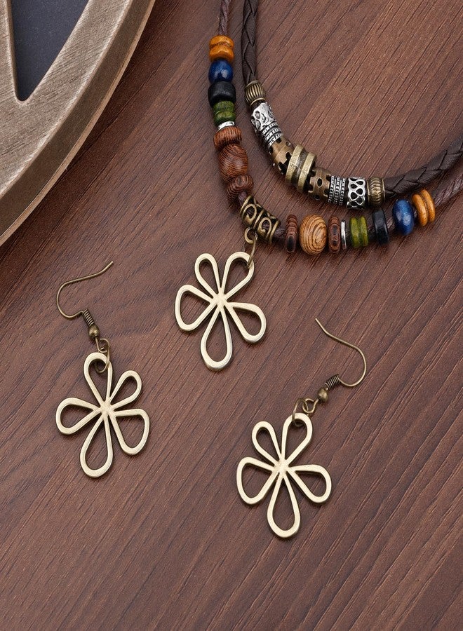 Pmeixcy 3PCS Boho Jewelry Set for Women - Wooden Bead Necklace and Earring Set, Lightweight Hippie Jewelry for Everyday Wear, Music Festivals & Gifts, Multi-Color Bohemian Accessories - Image 3