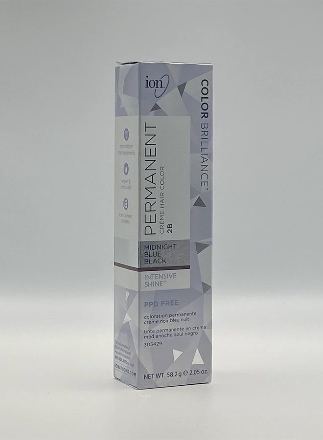 ION Midnight Blue Black Permanent Creme Hair Color Midnight Blue Black
