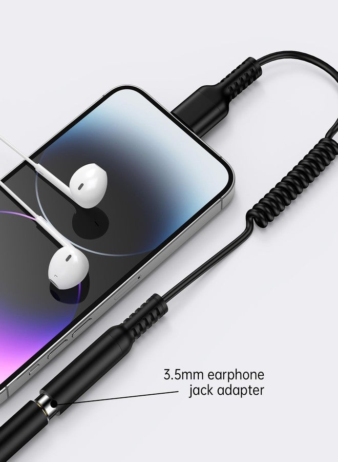 Haoano Lightning to 3.5mm Audio Aux Jack Adapter, [MFI Certified]Coiled iPhone Headphone/Earphone Adapter Auxiliary Cord Converter Apple Dongle Compatible with iPhone 14 Pro Max 13 Pro 12 Mini 11 SE3 X XR XS - Image 2