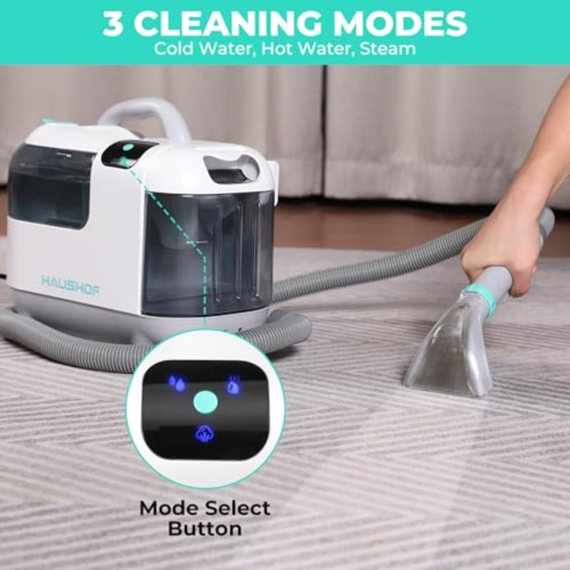 1200 W StainZapper Vapo 3-in-1 Carpet Cleaner, Cold Water, Hot Water and Steam Upholstery Cleaner Machine, Handheld Spot Washer, Deep Cleaning for Pet Stains, Couch, Rug, Car Seats - Image 2