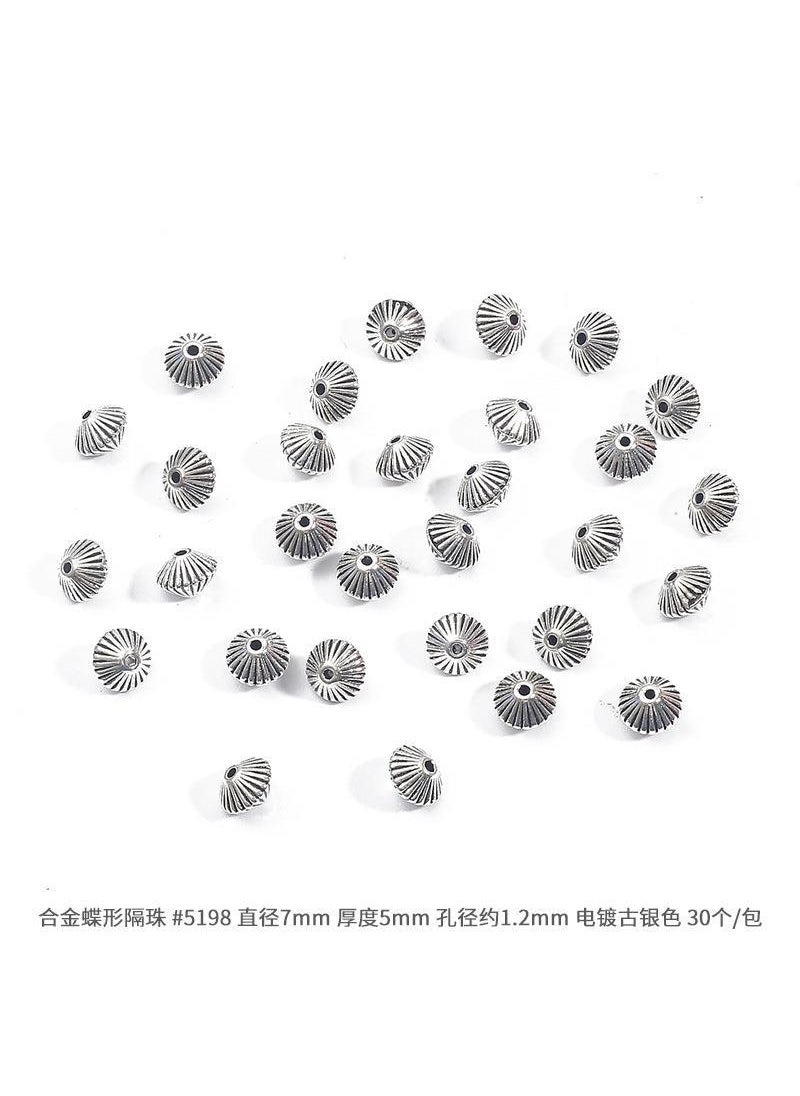 Generic - Hot Selling Antique Silver Alloy Butterfly Spacer Beads DIY Jewelry Accessories Necklace Connectors Pendant Charms 01 butterfly spacer bead diameter 7mm thickness 5mm plating ancient silver 30 - Image 1