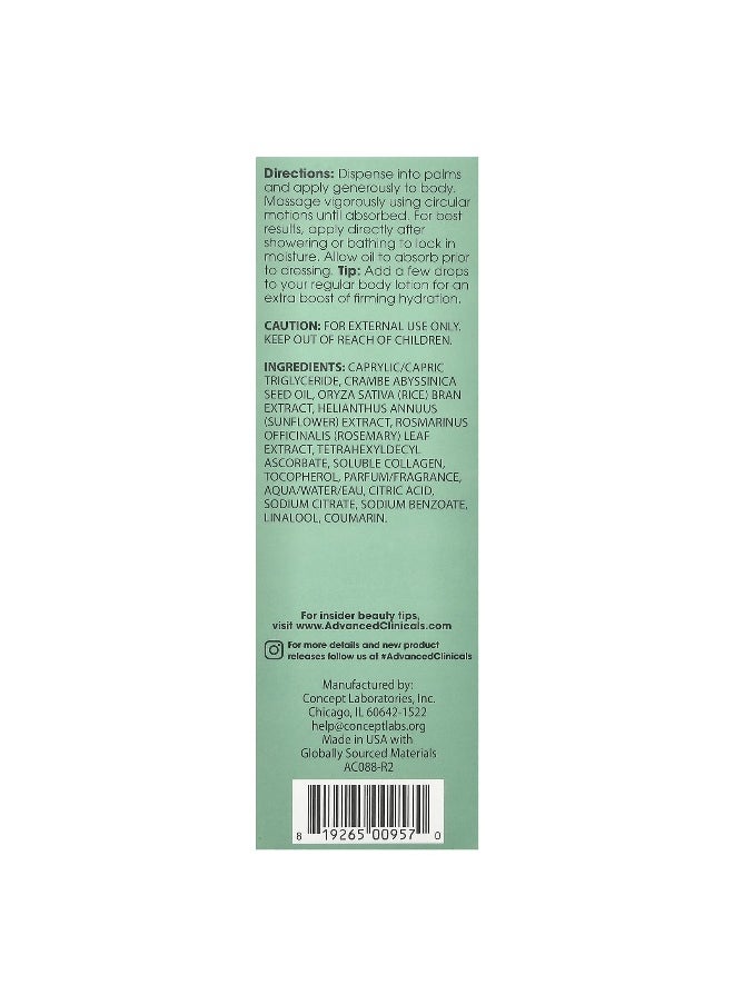 Advanced Clinicals Advanced Clinicals, Collagen, Lifting Body Oil, 3.8 fl oz (112 ml)  - Image 3