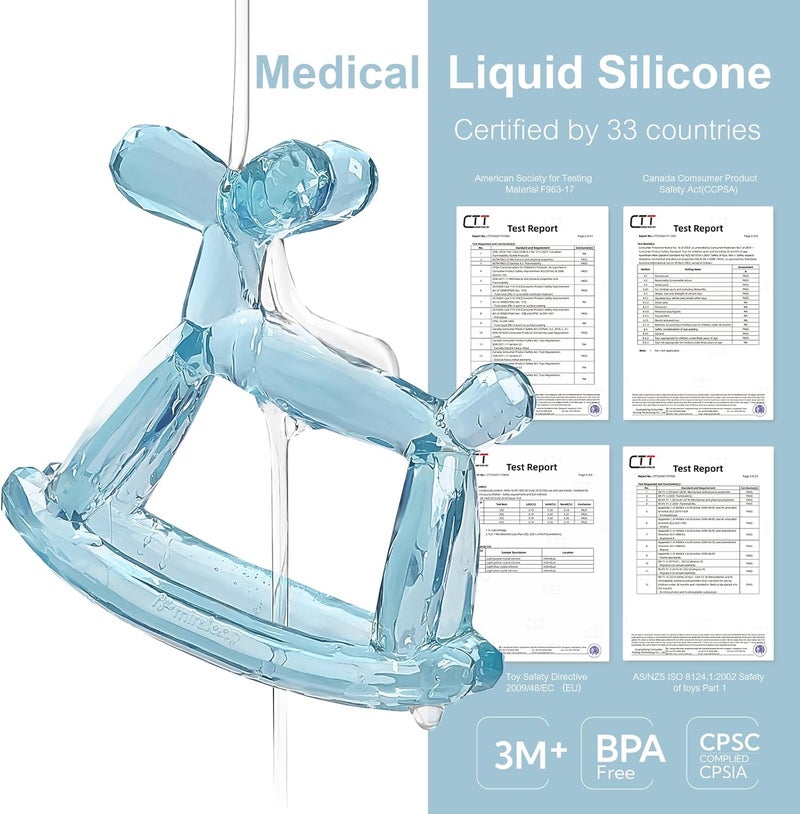 Miraloop Crystal Jelly Baby Teether - Jellydog Teething Relief Toy for Infants 3-6 Months, BPA-Free, Odorless, Safe for Babies (Rose Quartz) - Image 2