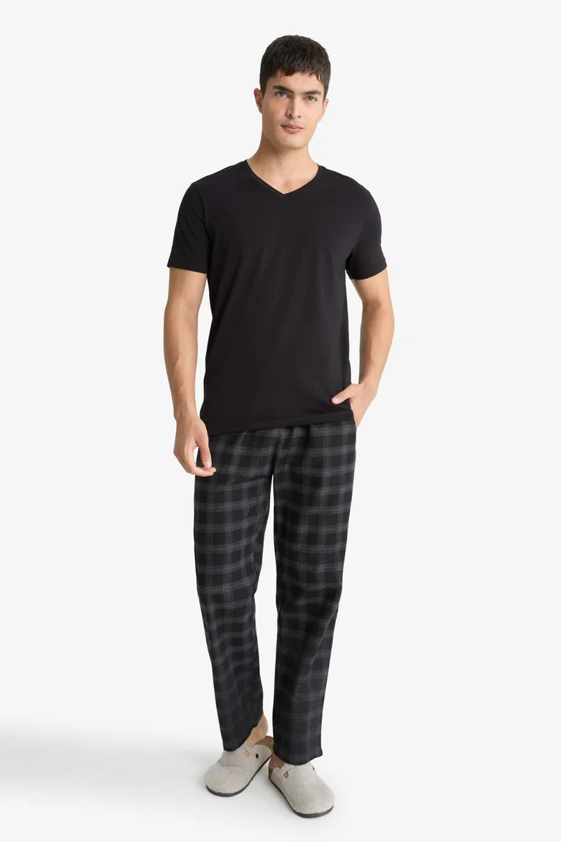 ديفاكتو Regular Fit Long Check Pyjamas Pants