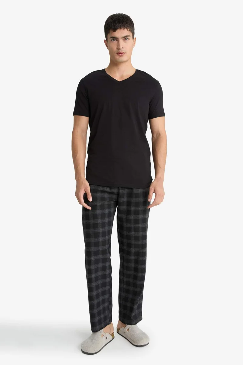 Defacto  Regular Fit Long Check Pyjamas Pants for Men | Best Price UAE