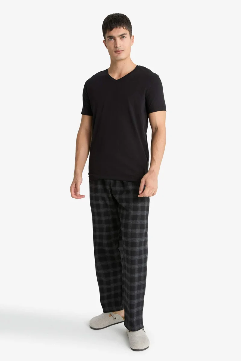 Defacto  Regular Fit Long Check Pyjamas Pants for Men | Best Price UAE