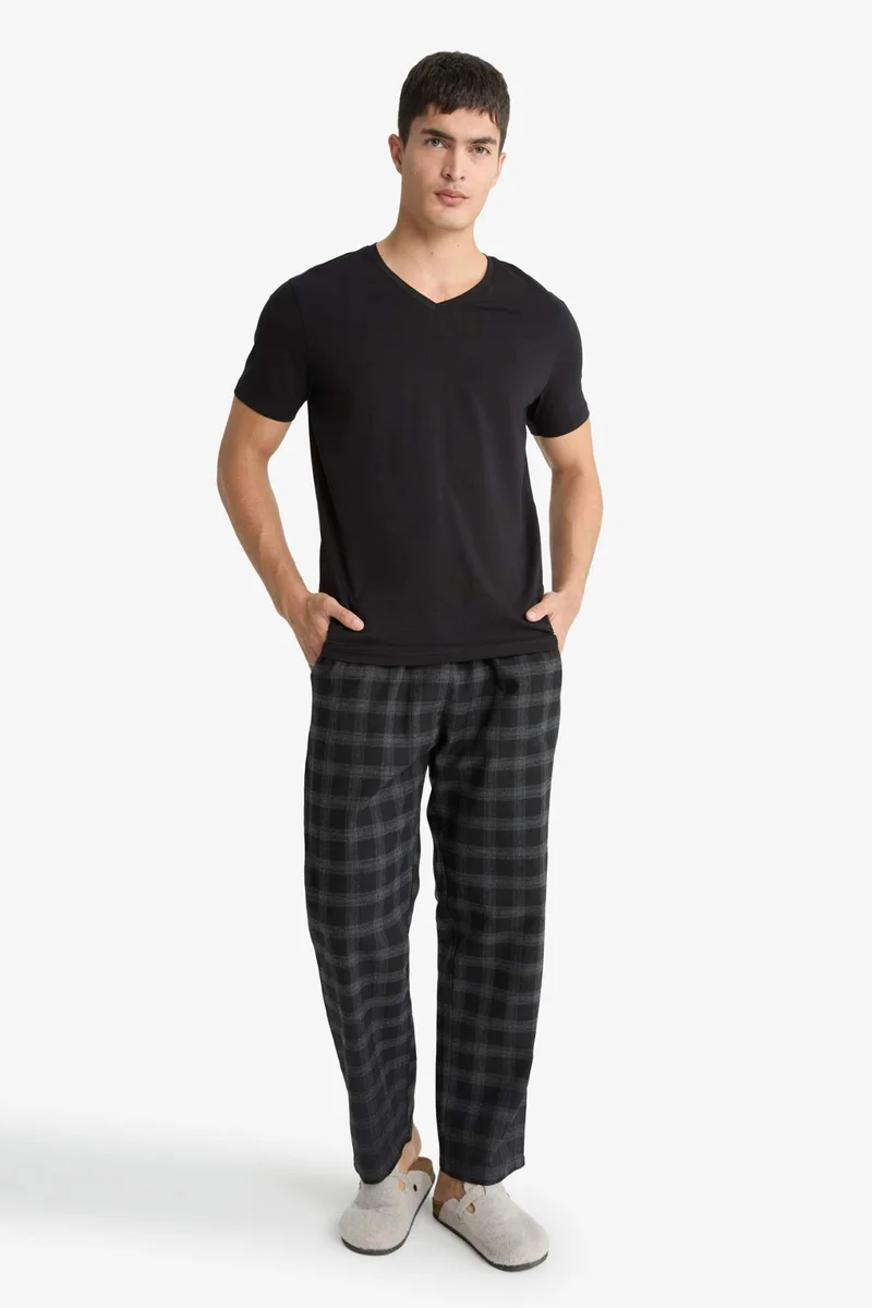 ديفاكتو Regular Fit Long Check Pyjamas Pants
