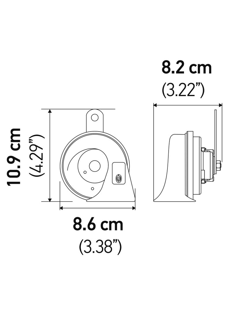 HELLA HELLA 012010881 Black 12V BX Trumpet Horn Kit (Bmw)  - Image 2