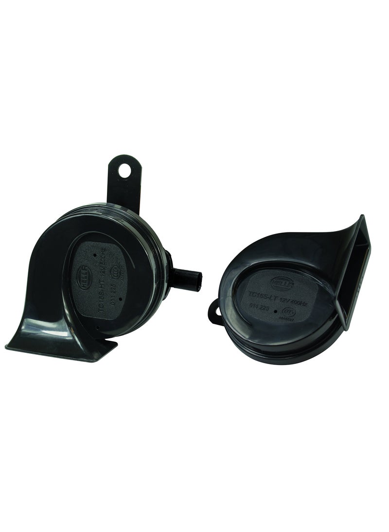 HELLA HELLA 012010881 Black 12V BX Trumpet Horn Kit (Bmw)  - Image 1
