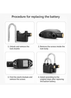 KD ZONE KD ZONE Motion Sensor Alarm Lock HomeWaterproof Anti Theft Lock Alarm for Home Door W 3 KeysAlarm Pad Lock for Home SafetyBikeBicycleUniversal Use 110Dba SirenBlackCarbon SteelDeadbolt  - Image 5