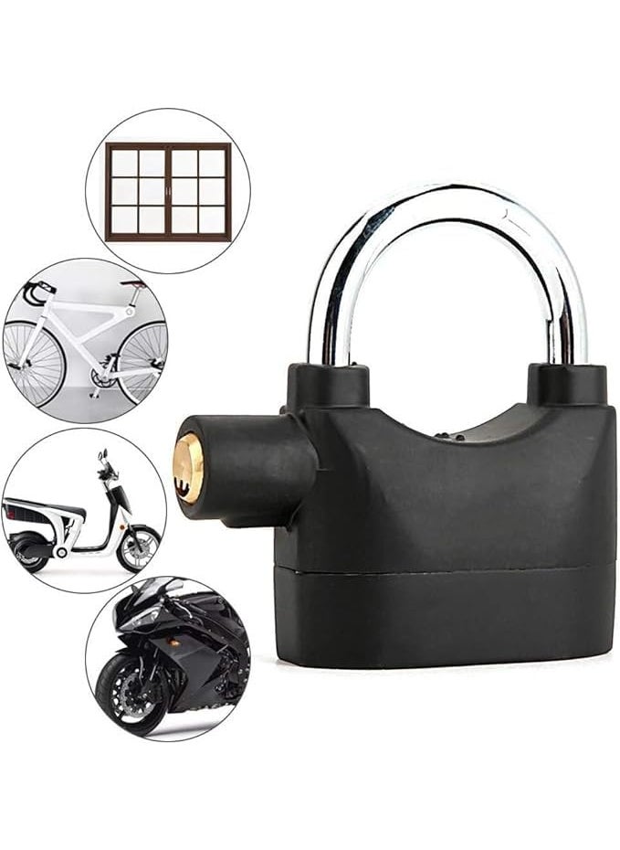 KD ZONE Motion Sensor Alarm Lock HomeWaterproof Anti Theft Lock Alarm for Home Door W 3 KeysAlarm Pad Lock for Home SafetyBikeBicycleUniversal Use 110Dba SirenBlackCarbon SteelDeadbolt