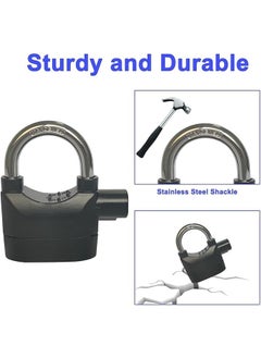 KD ZONE KD ZONE Motion Sensor Alarm Lock HomeWaterproof Anti Theft Lock Alarm for Home Door W 3 KeysAlarm Pad Lock for Home SafetyBikeBicycleUniversal Use 110Dba SirenBlackCarbon SteelDeadbolt  - Image 4