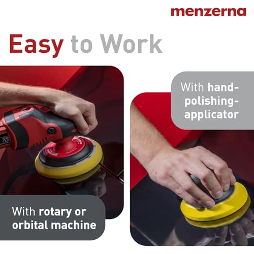 menzerna 3.5 Inch 2X Premium Polishing Pads Medium Cut for Medium Fine Polishing I Body Repair & Detailing Pads with Safety Edge & Velcro Attachment I Washable & Long Lasting - Image 4