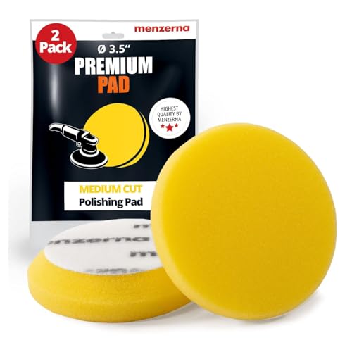 menzerna 3.5 Inch 2X Premium Polishing Pads Medium Cut for Medium Fine Polishing I Body Repair & Detailing Pads with Safety Edge & Velcro Attachment I Washable & Long Lasting - Image 1