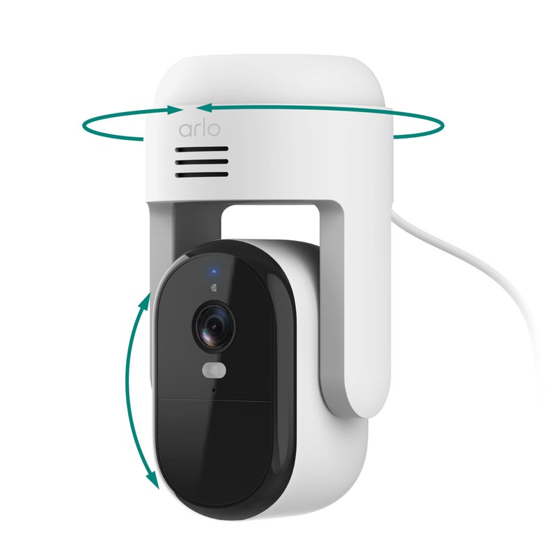 Arlo Essential Pan Tilt Security Camera 2K - Wired Plug-in Power Outdoor Camera, Person Recognition, Package Detection, Animated Preview, 1-Month Trial of Secure Plan, Auto Motion Tracking, 1 Cam - Image 1