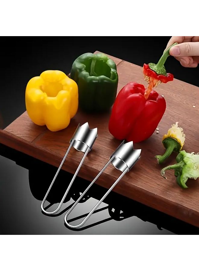 Stainless Steel Fruit Vegetable Core Remover Silvery Color Easy Clean Kitchen Gadget - Image 4
