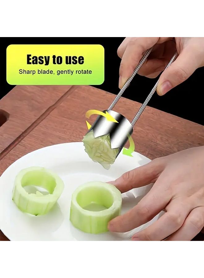 Stainless Steel Fruit Vegetable Core Remover Silvery Color Easy Clean Kitchen Gadget - Image 3