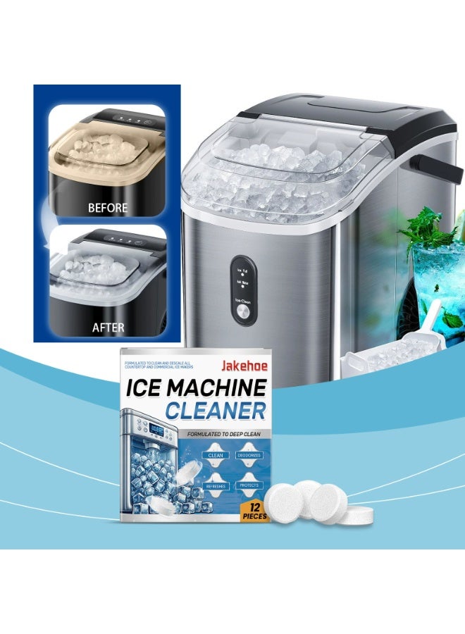 Jakehoe Ice Machine Cleaner Tablets, 12 Count Descaler and Deep Cleaning Solution for Countertop and Commercial Ice Makers, Removes Limescale, Mold and Odor - Image 2