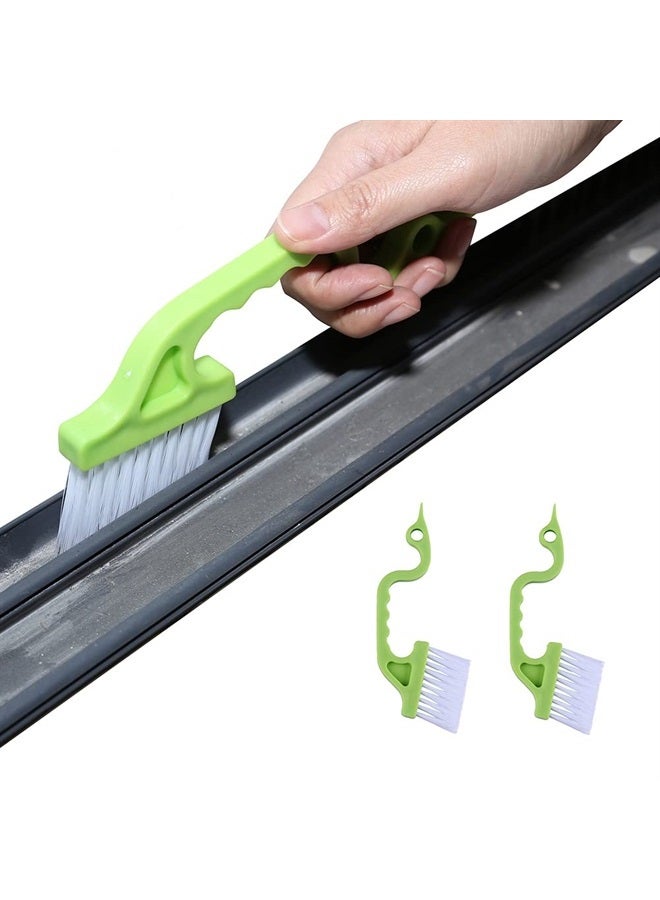Rienar 2pcs Hand-held Groove Gap Cleaning Tools Door Window Track Kitchen Cleaning Brushes(Green) - Image 1