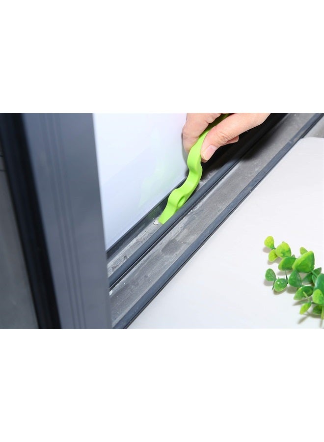 Rienar 2pcs Hand-held Groove Gap Cleaning Tools Door Window Track Kitchen Cleaning Brushes(Green) - Image 3