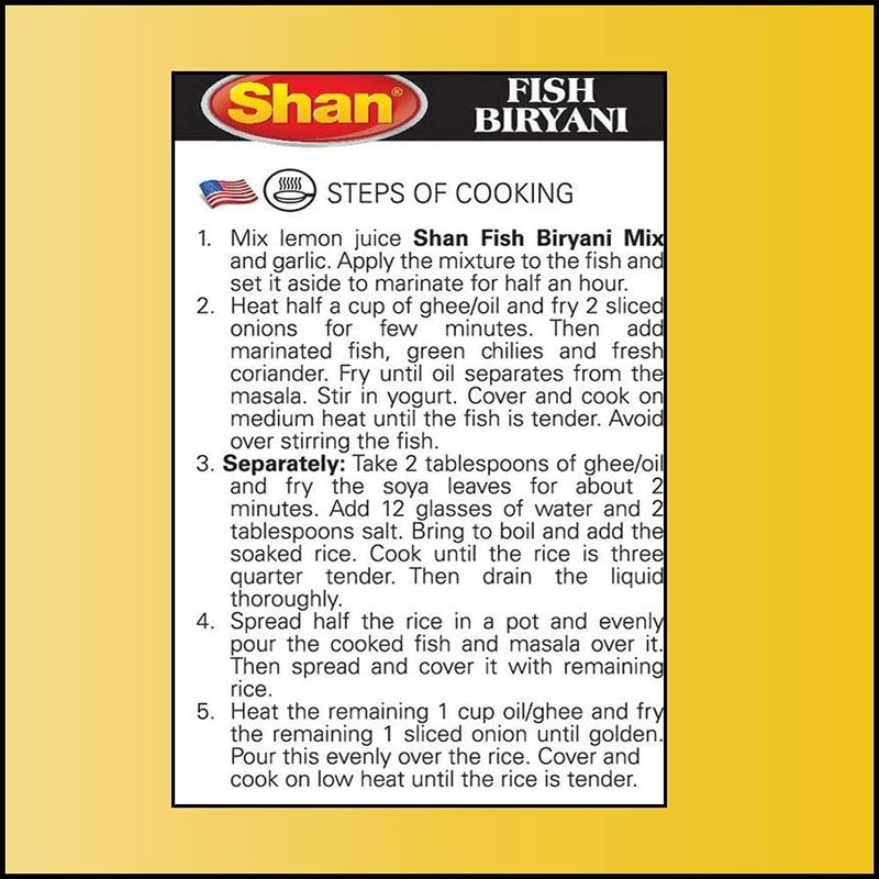 Shan Fish Biryani Recipe & Masala Mix 50g - Image 4