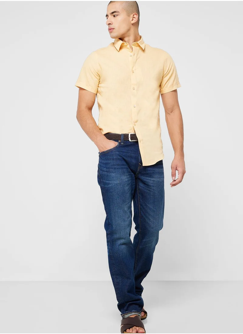 Robert Wood Short Sleeve Linen Shirt