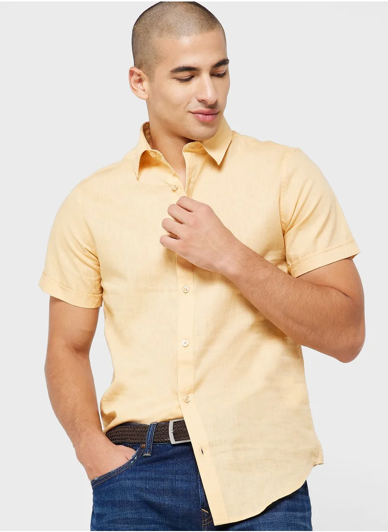 Robert Wood Short Sleeve Linen Shirt