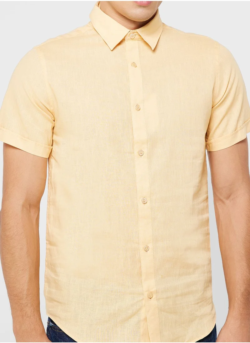 Robert Wood Short Sleeve Linen Shirt