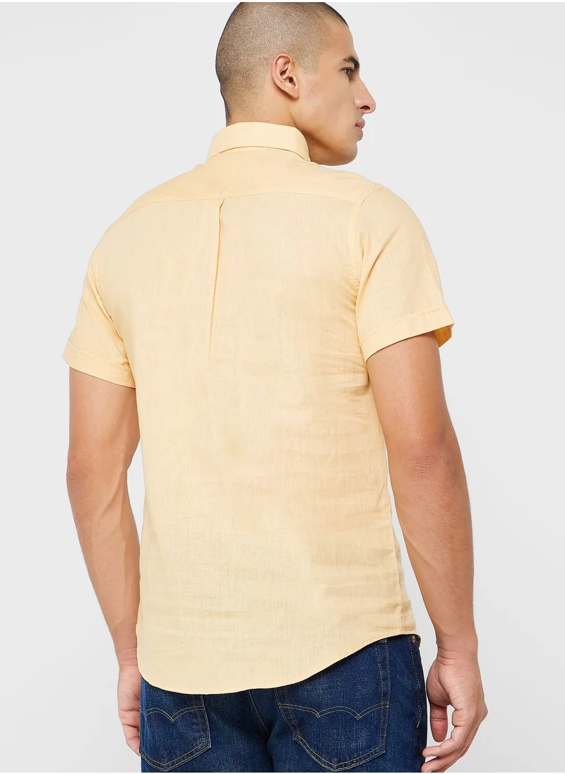 Robert Wood Short Sleeve Linen Shirt