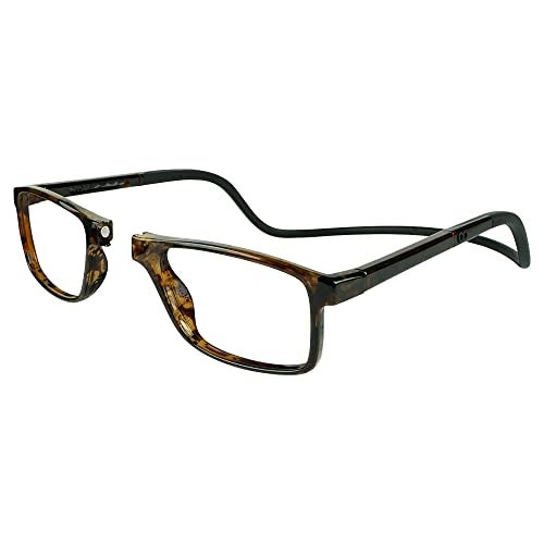 Clic Magnetic Reading Glasses for Men or Women, Soft Foldable Band, Computer Readers, Barat (M-XL, Tortoise, 1.00 Magnification) - Image 1