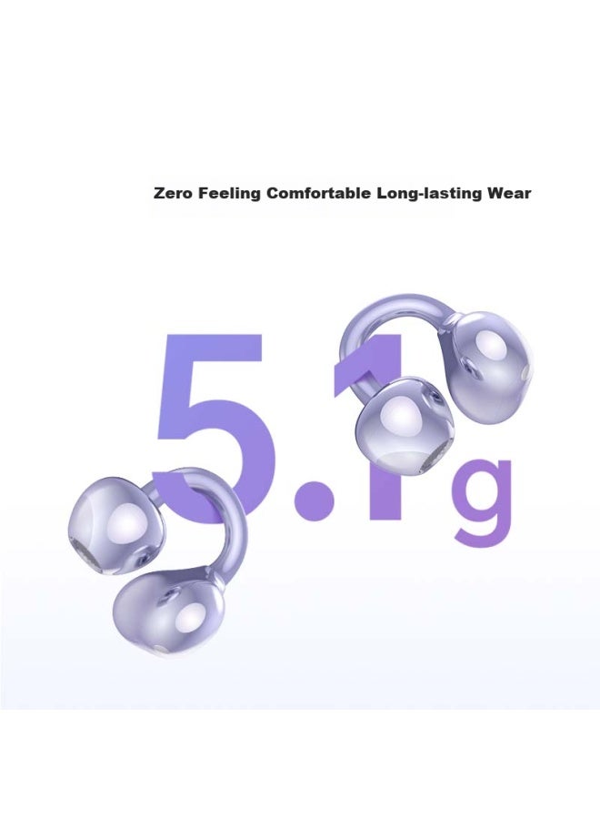 Honor Pick Honor Choice Lchse Clip-On Earphones 2 Honor Earphones Bluetooth Earphones Dual Mic Noise Reduction Long Battery Life Comfortable Suitable For Honor Huawei Xiaomi Phones Monet Purple - Image 2