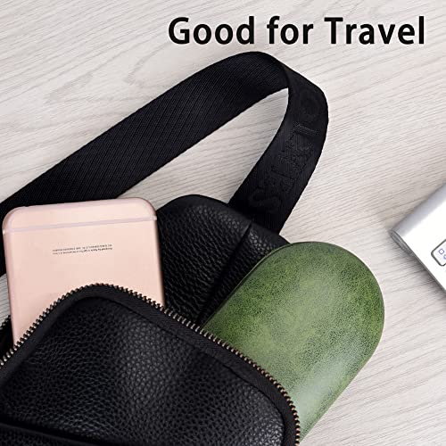 Muf 2 in 1 Contact Lens Case and Glasses Case, Double Sided Design with Mirror, Portable Travel Kit with Tweezer, Remover and Solution Bottle, Green - Image 5