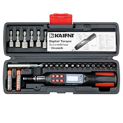 KAIFNT K551 Digital Torque Screwdriver/Wrench Set, 5 to 85 in·lbs, Buzzer/LED Flash Notification, Dual Direction - Image 4