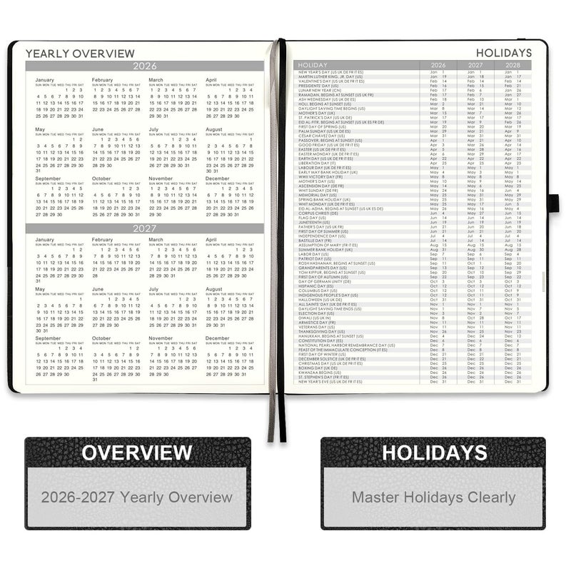 Lemome 2026 Planner - Weekly & Monthly Planner 2026 with Pen Loop, to Achieve Your Goals & Improve Productivity, January - December 2026, Thick Paper, Inner Pocket, 8.5" x 11" - Black - Image 3