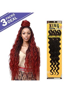BOBBI BOSS Multi Pack Deals! Synthetic Hair Braids Prefeathered 3X King Tips Body Wave 28" (3Pack 2)  - Image 4