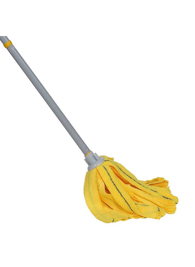 Microfibre Soft And Easy Wash Stain Remover Mop With Abrasive Band With 3-Piece Steel Handle Set 120 cm