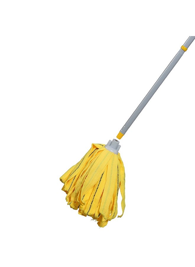 Microfibre Soft And Easy Wash Stain Remover Mop With Abrasive Band With 3-Piece Steel Handle Set 120 cm