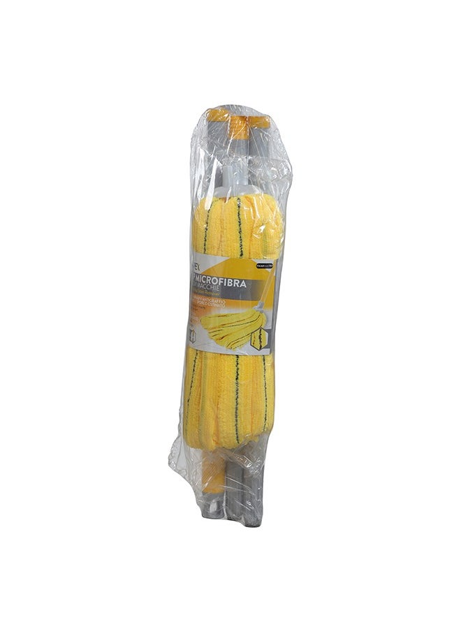 Microfibre Soft And Easy Wash Stain Remover Mop With Abrasive Band With 3-Piece Steel Handle Set 120 cm