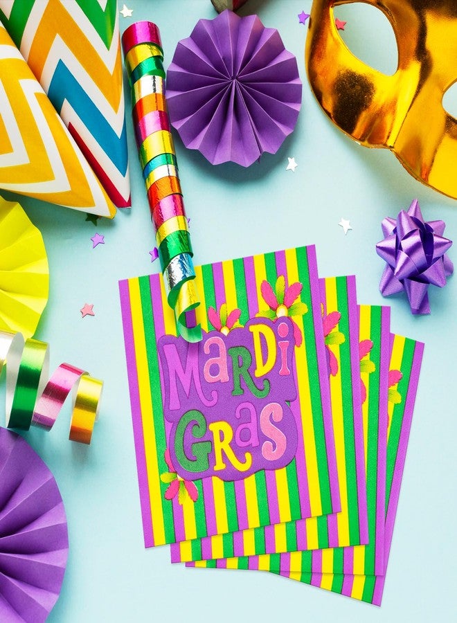 PhyLence 20 Pack Mardi Gras Paper Napkins – 13 x 13 Inch 2-Ply Disposable Purple Green Yellow Party Lunch Napkins for Carnival, Parade, Masquerade, and Mardi Gras Celebrations - Image 4