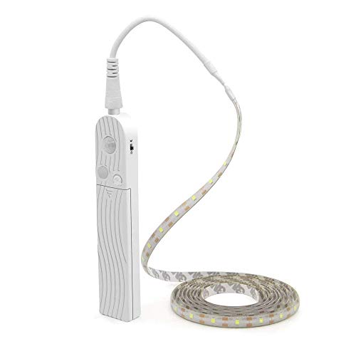 JERN Cabinet Light Motion Sensor Under Bed Stair Wardrobe Tape Waterproof LED Strip Closet Kitchen (2 Meter, White, Pack of 1) - Image 1
